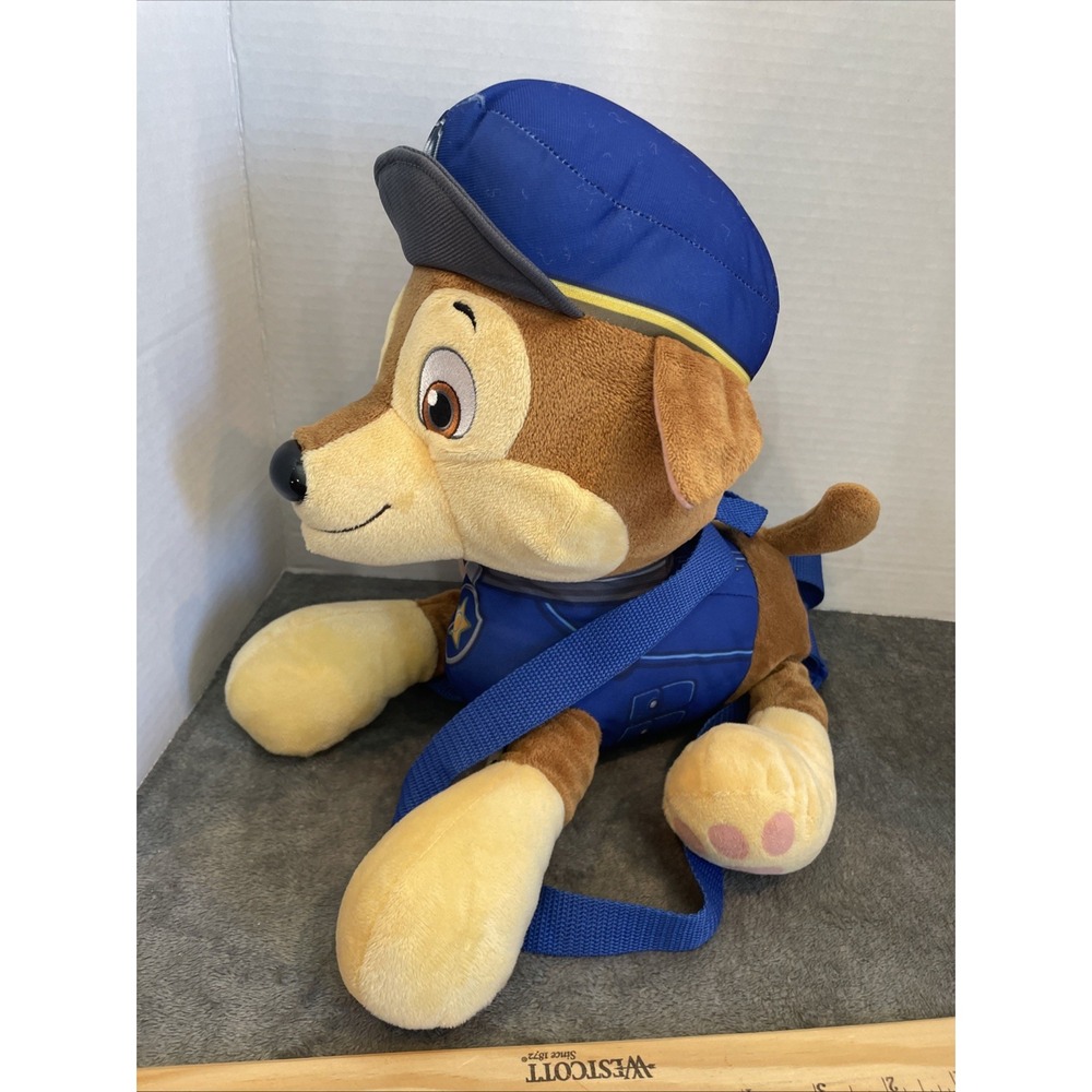 Paw Patrol Chase 14" inches Plush Backpack Zipper Pouch 2017 Licensed Product